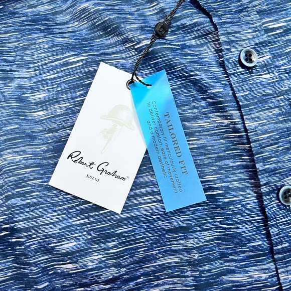 NWT - Robert Graham Men’s Tailored Fit Line-Print Sport Shirt - Size XL - Picture 5 of 10